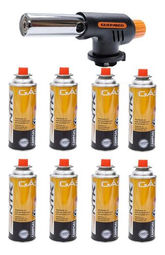 Maçarico Guepardo Flame Gun Com Regulagem + 8 Refil Nautika