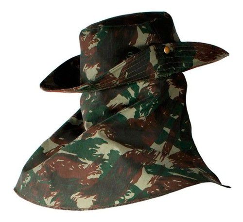 Chapéu Com Saia Fixa Camuflado Selva Pescaria