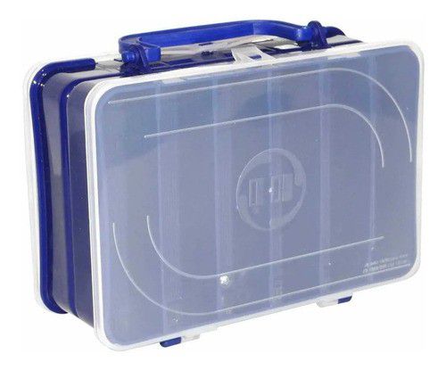 Estojo HI Duplo 12 Repartições 13x20x7,5cm Azul ED-12-A