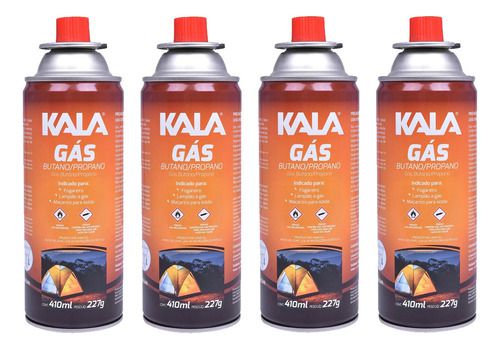 Kit 4 Cartuchos De Gás Butano/propano 227g 410ml - Kala