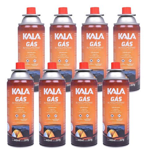 Kit 8 Cartuchos De Gás Butano/propano 227g 410ml - Kala