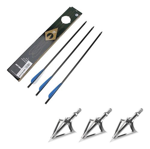 Setas Em Fibra De Carbono 20'' + Ponteiras G5 Artemis Fxr