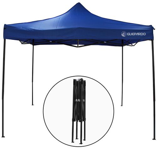 Tenda Gazebo Barraca Articulada Sanfonada Pagoda Estrutura Aço 3x3mts Azul - Guepardo