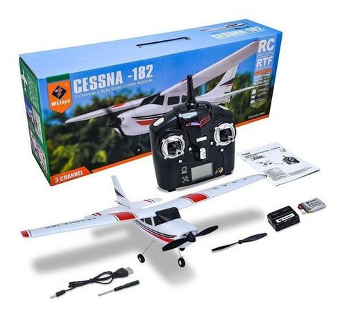 Avião De Controle Remoto Cessna 182 3ch 2.4ghz - WL Toys