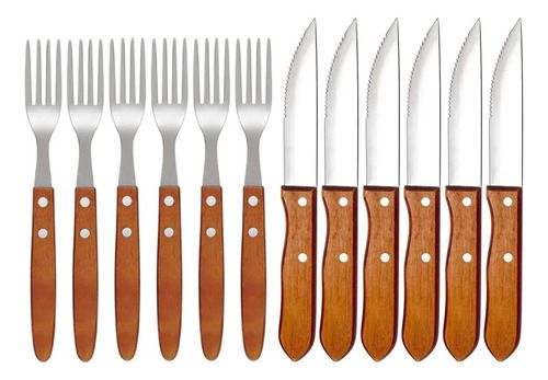 Conjunto Para Churrasco Garfo E Faca C/ 12 Peças - Kala