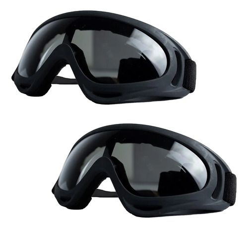 Combo 2 Óculos De Proteção Preto Airsoft Fume Com Elástico - Rossi