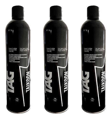 3 Refil Cartucho Green Gas Taikoon Airsoft - TAG