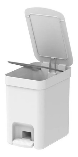 Lixeira Cozinha Banheiro Com Pedal Tampa Trium 6l Branco Ou