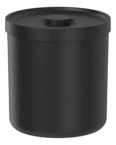 Lixeira Preta Bold 6lt Com Tampa Banheiro Cozinha Fosca Ou