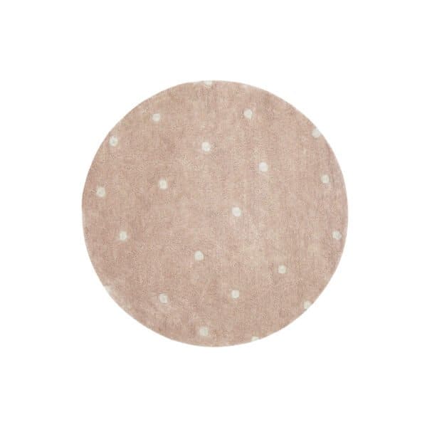 TAPETE LAVAVÉL ROUND DOT ROSE 140 CM