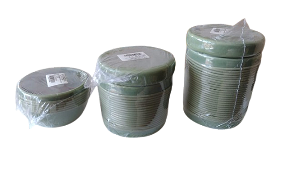 KIT HIGIENE VERDE ALINHAVADO COM TAMPA EM CERAMICA-EN