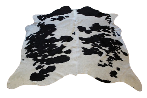 TAPETE DE COURO PRETO E BRANCO ESPECIAL BIS-03