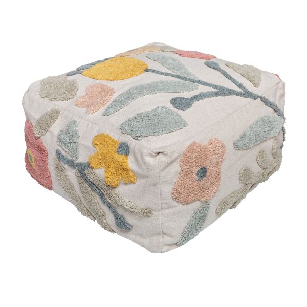 Puff Campestre canvas 54 x 54 x 27 cm - LORENA CANALS