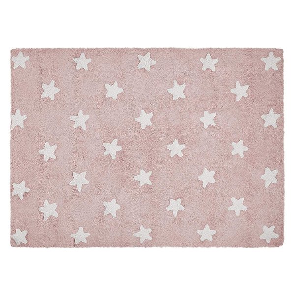 Tapete Infantil 120 x 160 Stars Rosa-Branco