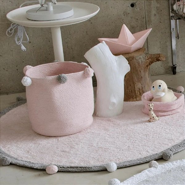 CESTA 30 X 30 X 30 CM LORENA CANALS  BUBBLY ROSA