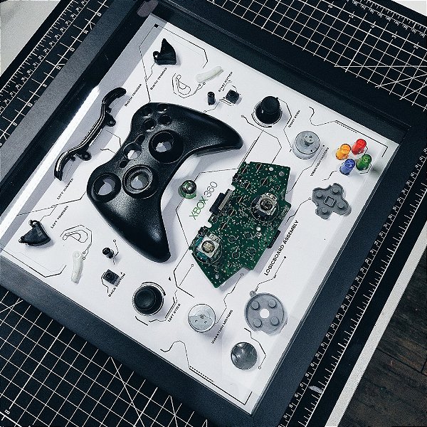Quadro Poster C.moldura Exclusivo Controle Xbox 360.