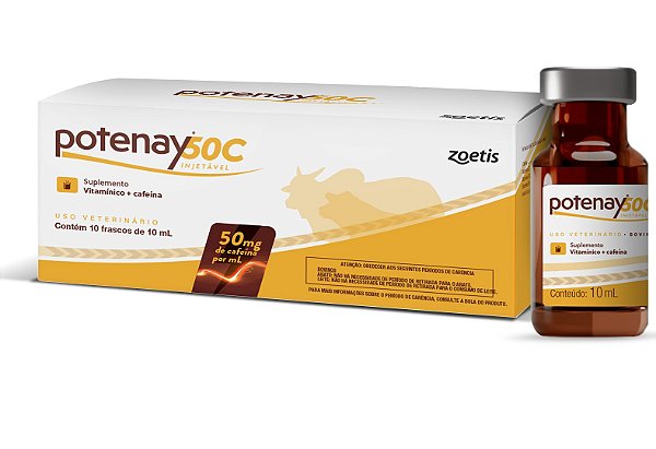 Potenay 50 C  Injetável 10 ml - Caixa c/ 10 frascos - Zoetis