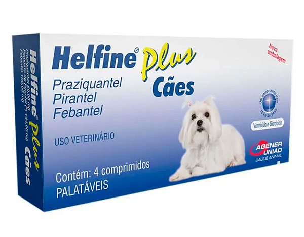 Vermífugo Helfine Plus para cães - 4 Comprimidos