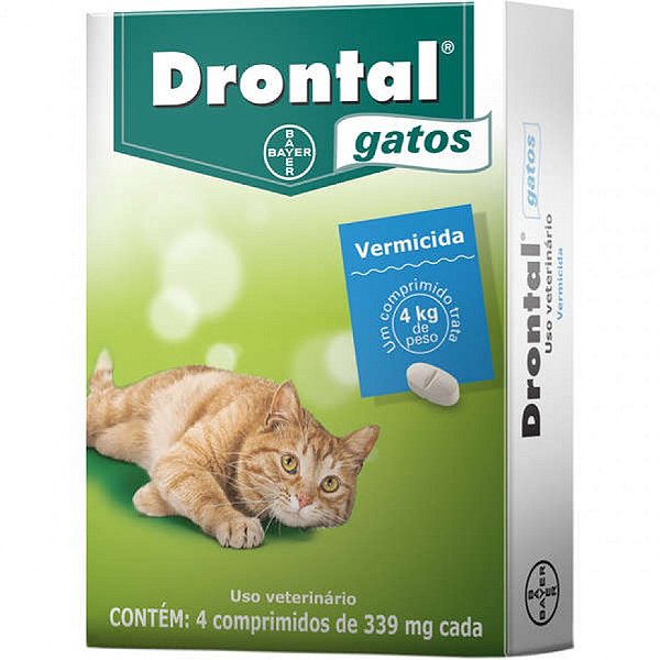 Drontal Gatos 4kg com 4 comprimidos Bayer Elanco