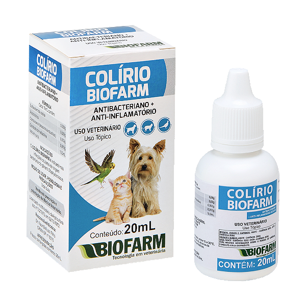 Colírio Pet Biofarm 20 mL - Antibacteriano ocular