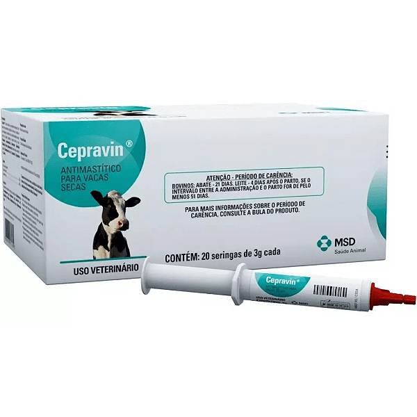 Cepravin Antimastítico para Vacas Secas MSD Seringa 3 g - Unidade
