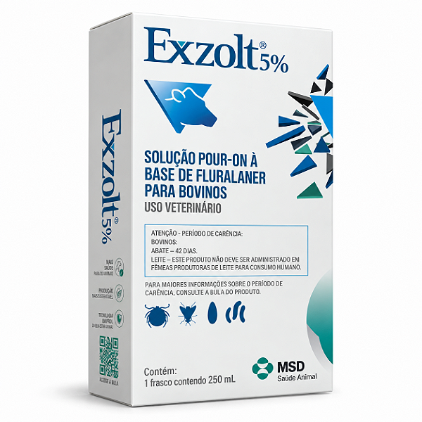 Exzolt 5% Pour-On MSD 250 mL - Ectoparasiticida para Bovinos