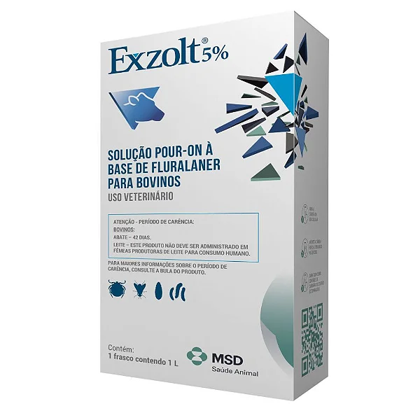 Exzolt 5% Pour-On MSD 1 L - Ectoparasiticida para Bovinos