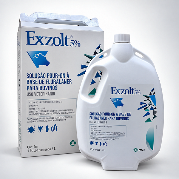 Exzolt 5% Pour-On MSD 5 L - Ectoparasiticida para Bovinos