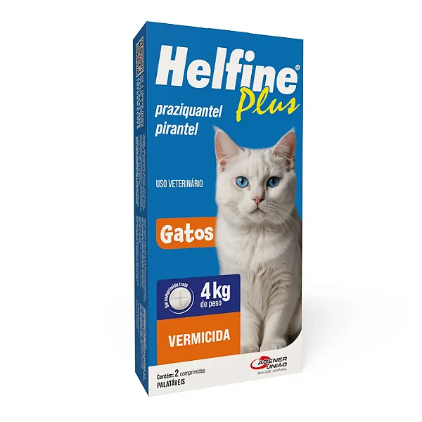 Helfine Plus Gatos Agener União Vermífugo - 2 Comprimidos