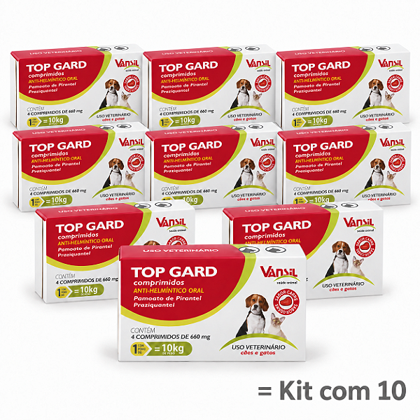 Top Gard 660 mg Vansil - Kit com 10 Caixas de 4 Comprimidos