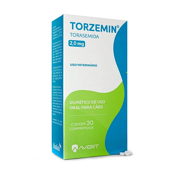 Torzemin Avert 2 mg 30 Comprimidos - Diurético para Cães