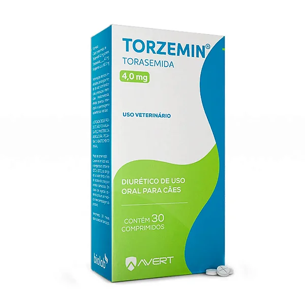 Torzemin Avert 4 mg 30 Comprimidos - Diurético para Cães