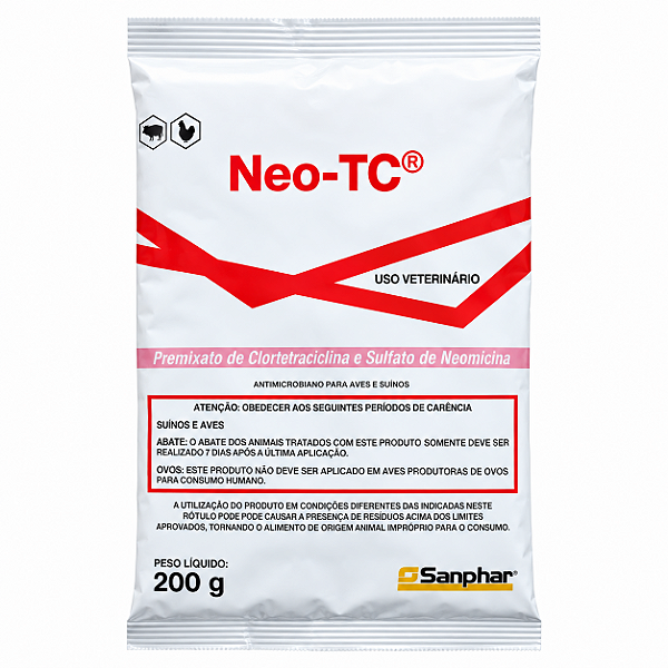 Neo-TC Sanphar Antibacteriano para Aves e Suínos 200 g