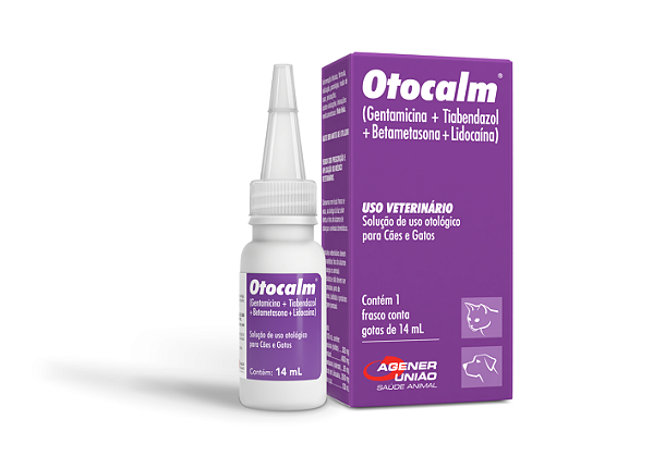 Otocalm Agener União 14 ml - Solução Otológica para Cães e Gatos