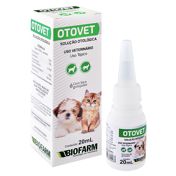 Otovet Biofarm 20 ml - Solução Otológica para Cães e Gatos