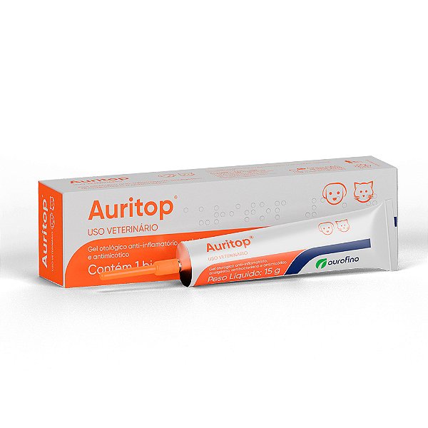 Auritop Ourofino Gel Otológico para Cães e Gatos 15 g