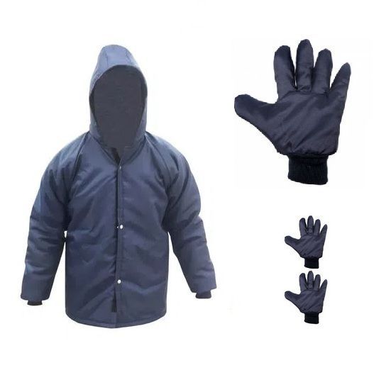 JAPONA TÉRMICA + PAR DE LUVAS NYLON P/ CÂMARA FRIA AZUL CA - TAM GG