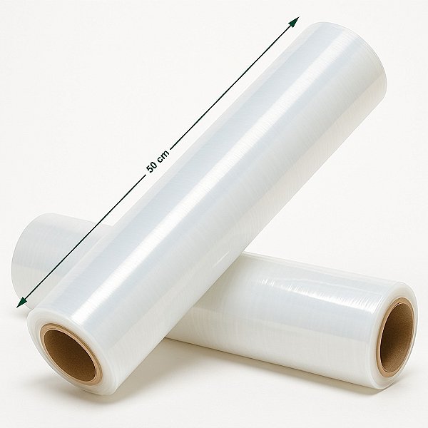 Bobina Filme Stretch 50cm X 25 Micras Virgem