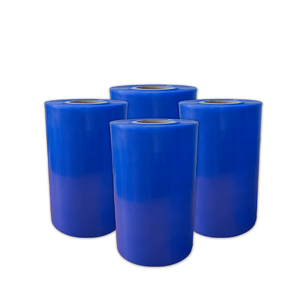 Kit com 4 Bobinas Plástica Azul Com Proteção Anticorrosiva VCI - 0,30x150m - 150 Micras