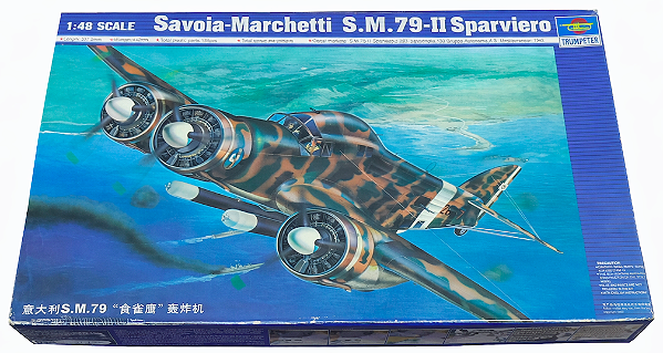 Miniatura de Bombardeiro Italiano S.M.79 Sparviero 1/48 Trumpeter