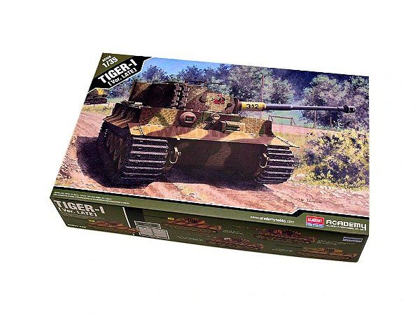 Miniatura de Tanque Alemão Da Segunda Guerra Mundial Tiger I 1/35 Academy
