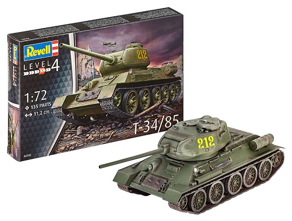 Tanque Russo da Segunda Guerra Mundial T-34/85 1/72 Revell