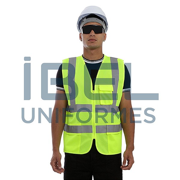 Colete em tecido refletivo