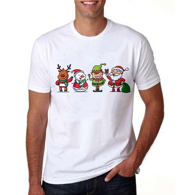 Camiseta - Natal Equipe Papai Noel