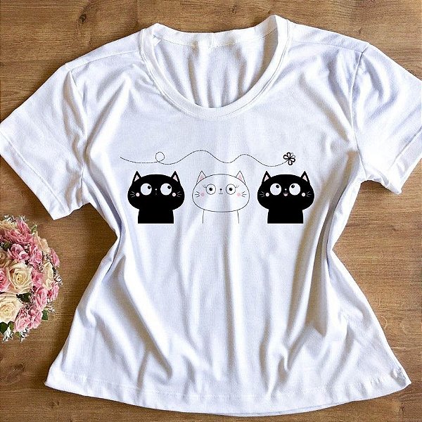 T-Shirt - Gatinhos Borboleta