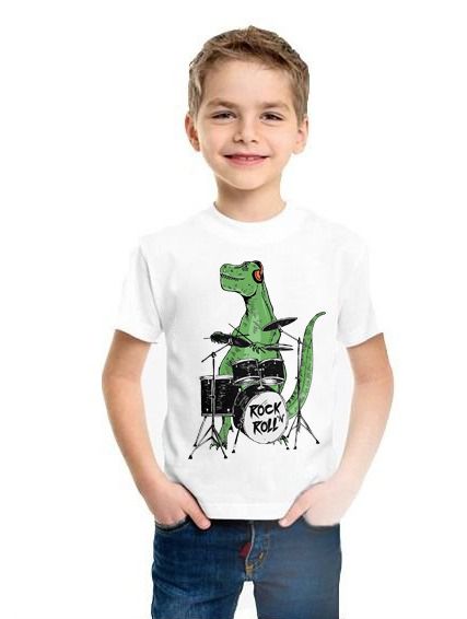 Infantil Masculina - Dinossauro Rock Roll