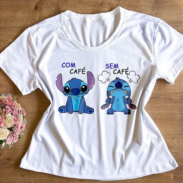 T-Shirt - Stitch - Com Café e Sem Café