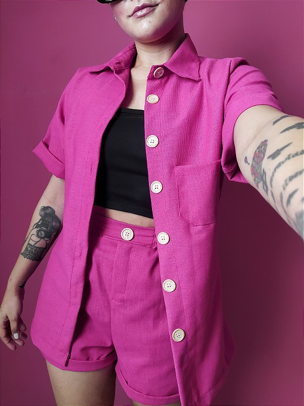 Conjunto Havana em linho - Pink