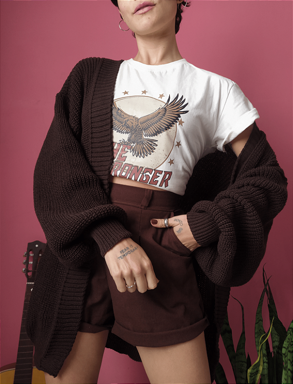 Cardigã tricot Lana - Café