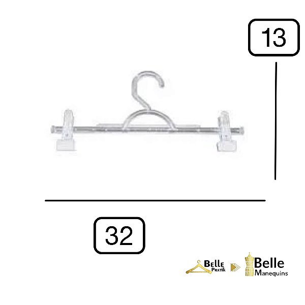 Kit 10 und - Cabide com Presilha Adulto Acrílico